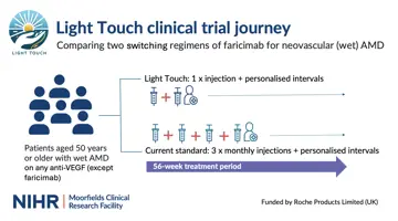 Diagram of how the Light Touch Clinical Trial Works