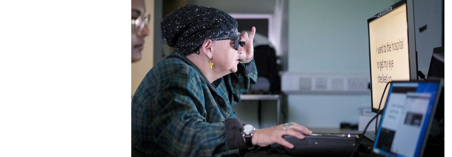 Patient looking at a computer screen