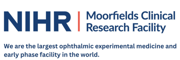 Moorfields Clinical Research Facility logo with strapline